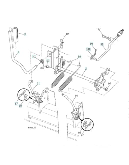 Husqvarna Lg2654 - Mower Lift Lever