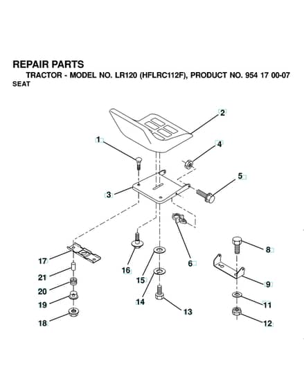 Husqvarna Lr120 B - Seat