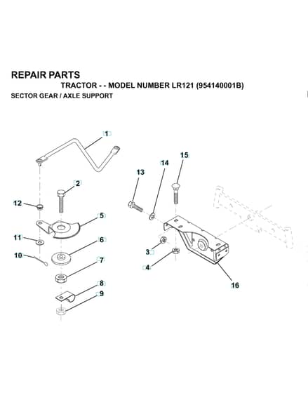 Husqvarna Lr121 - Sector Gear & Axle Support