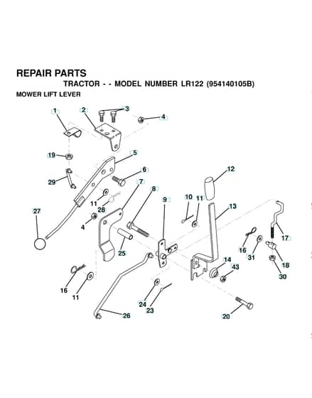 Husqvarna Lr122 - Mower Lift Lever