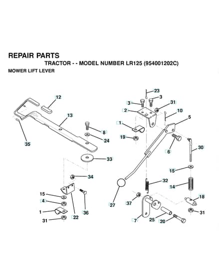 Husqvarna Lr125 - Mower Lift Lever