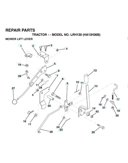 Husqvarna Lrh130 - Mower Lift Lever