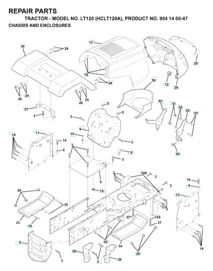 Husqvarna Lt120 - Chassis & Enclosures