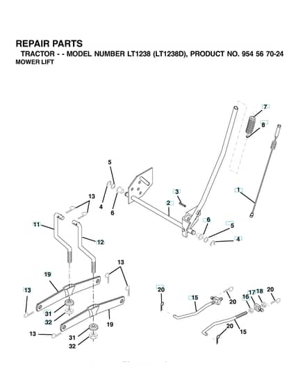 Husqvarna Lt1238 - Mower Lift & Deck Lift