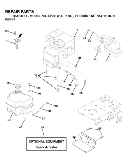 Husqvarna Lt130 - Engine