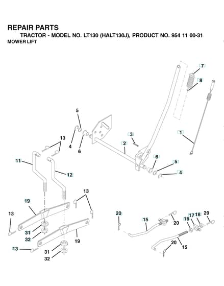 Husqvarna Lt130 - Mower Lift & Deck Lift
