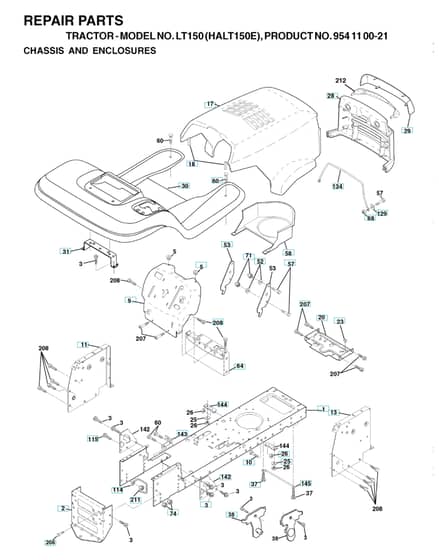 Husqvarna Lt150 - Chassis & Enclosures
