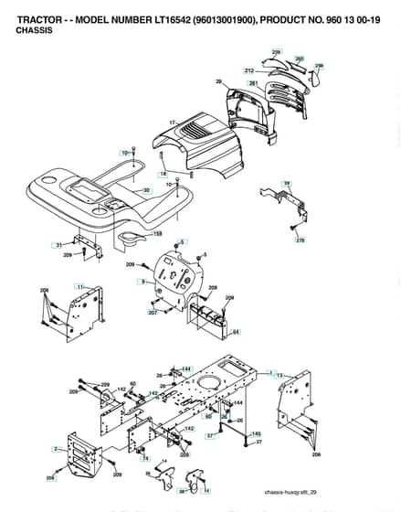 Husqvarna Lt16542 - Chassis & Enclosures