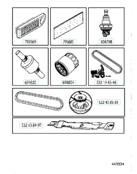 Husqvarna Lt19538R - Frequently Used Parts