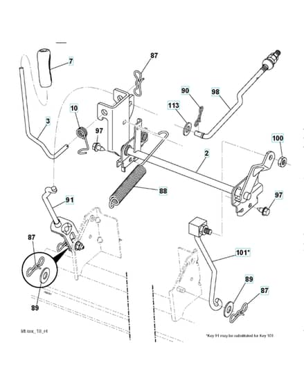 Husqvarna Lt 126 - Mower Lift Lever