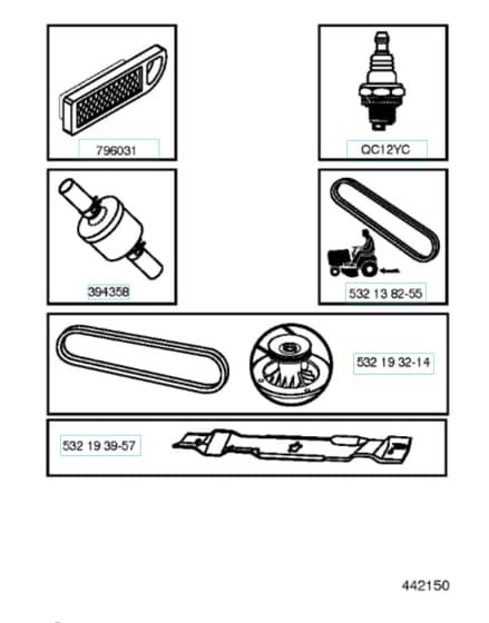 Husqvarna Lt 141 - Frequently Used Parts