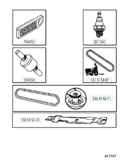 Husqvarna Lth126 - Frequently Used Parts