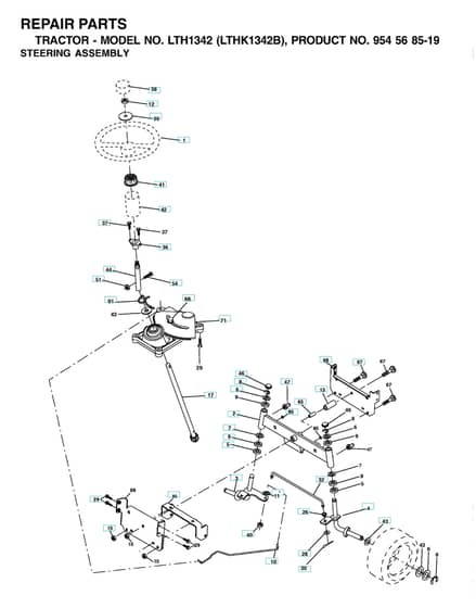 Husqvarna Lth1342 - Steering