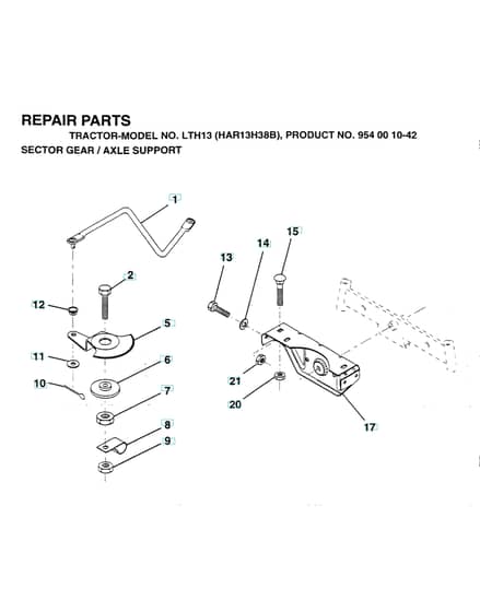 Husqvarna Lth13 - Sector Gear & Axle Support