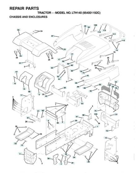 Husqvarna Lth140 - Chassis & Enclosures