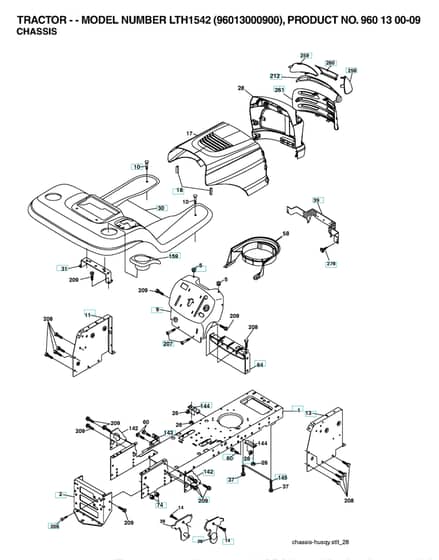 Husqvarna Lth1542 - Chassis & Enclosures