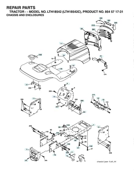 Husqvarna Lth18542 - Chassis & Enclosures