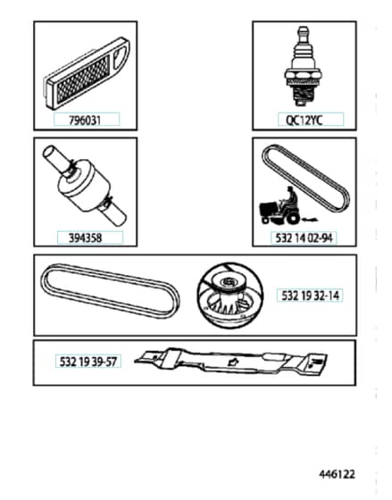 Husqvarna Lth 141 - Frequently Used Parts