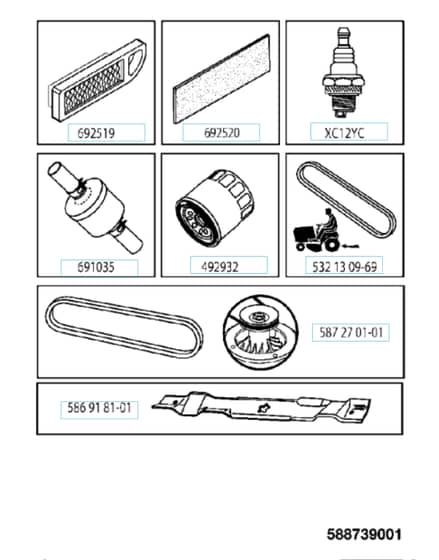 Husqvarna Lth 171 - Frequently Used Parts