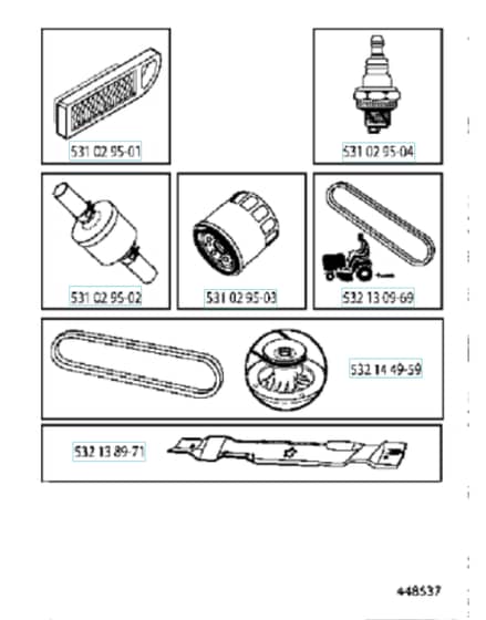 Husqvarna Lth 174 - Frequently Used Parts