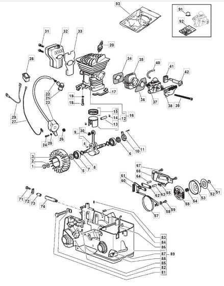MC 3714 Q - 2010 - 223514153/M10 - Mountfield Chainsaw Engine Diagram