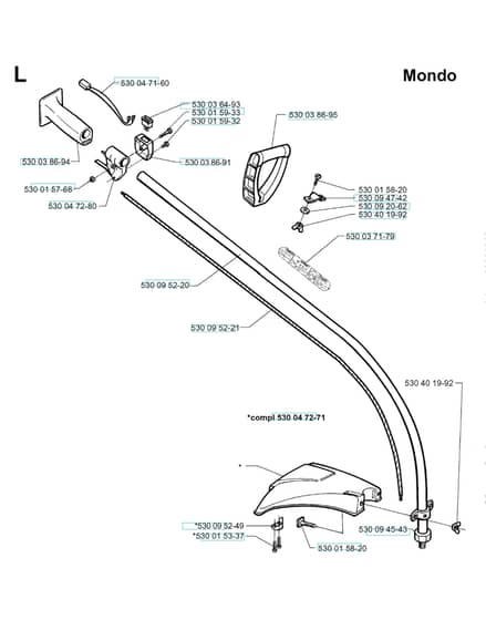 Husqvarna Mondo - Shaft & Handle