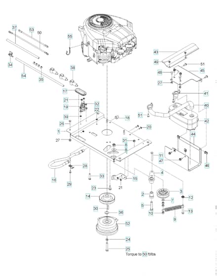 Husqvarna Mz25 - Engine Mounting With Guards & Muffler