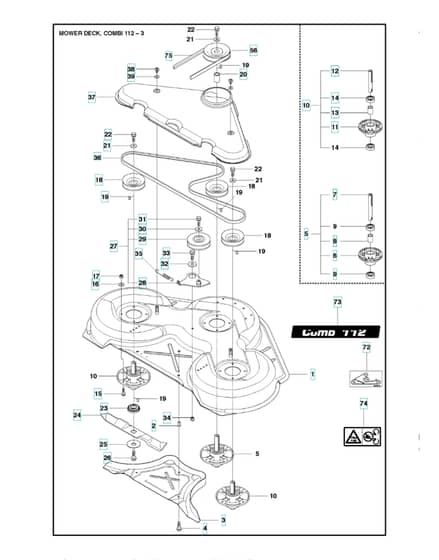Husqvarna P 524 - 44" 112cm Cutting Deck