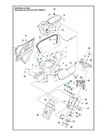 Husqvarna P 525D - Steering Column 2