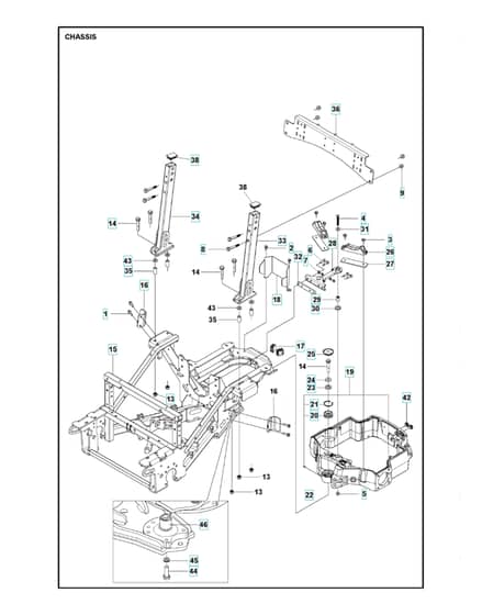 Husqvarna P 525DX WITH CABIN - Chassis & Frame