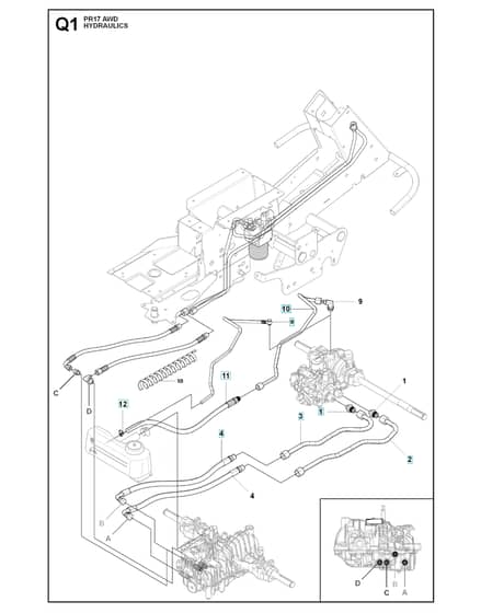 Husqvarna PR 17 AWD - Hydraulics