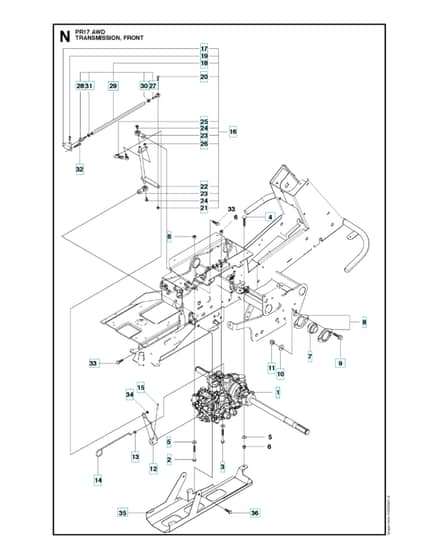 Husqvarna PR 17 AWD - Transmission Front