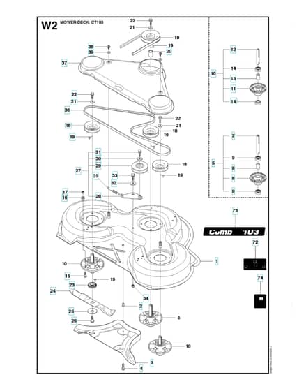 Husqvarna PROFLEX 21 AWD - 103cm Cutting Deck 3