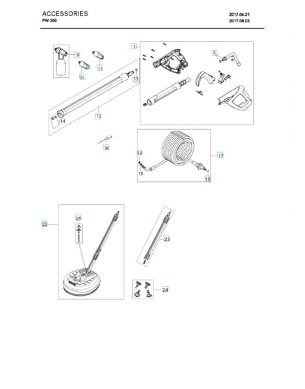Husqvarna PW 350 - Accessories