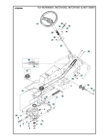 Husqvarna R213 C - Steering