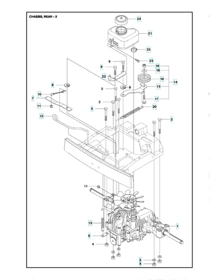 Husqvarna R322 TX AWD - Chassis Rear 2