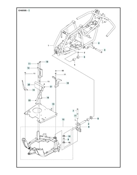 Husqvarna R 112C - Chassis Rear
