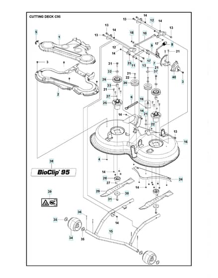 Husqvarna R 115C - 95cm Cutting Deck