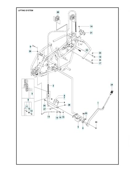 Husqvarna R 120S - Mower Lift & Deck Lift
