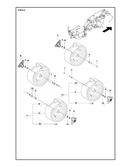 Husqvarna R 120S - Wheels & Tyres