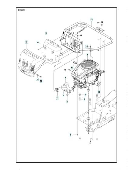 Husqvarna R 214 - Engine
