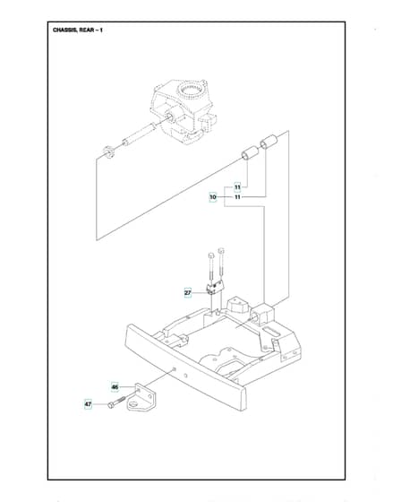 Husqvarna R 214T AWD - Chassis Rear