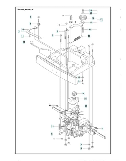 Husqvarna R 214T - Chassis Rear 2