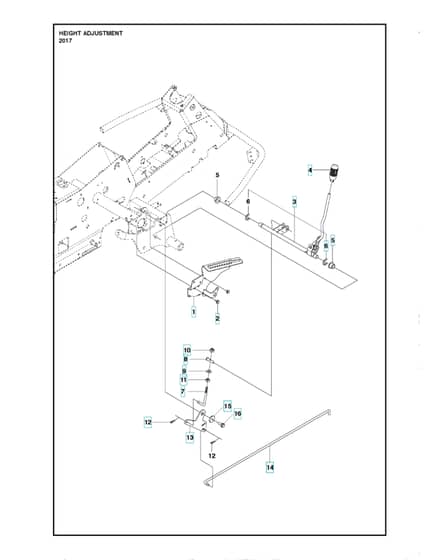 Husqvarna R 215TX - Height Adjustment
