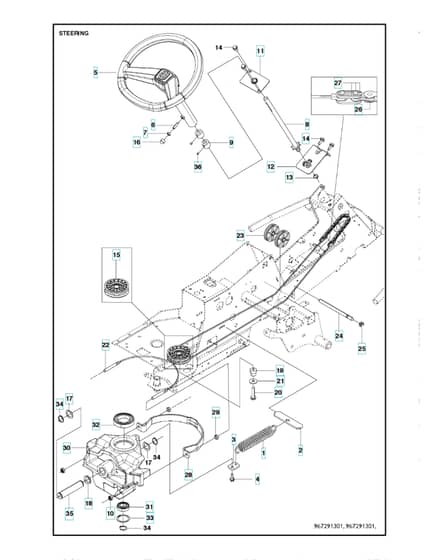 Husqvarna R 215TX - Steering 2