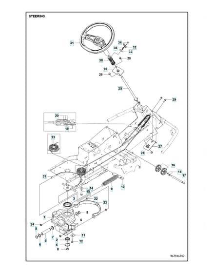Husqvarna R 216 - Steering