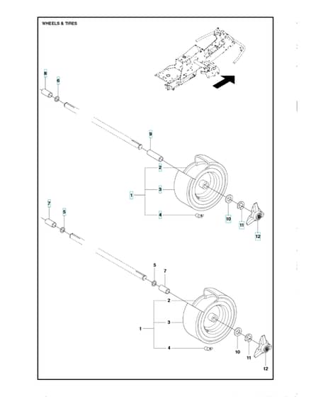 Husqvarna R 216T AWD - Wheels & Tyres