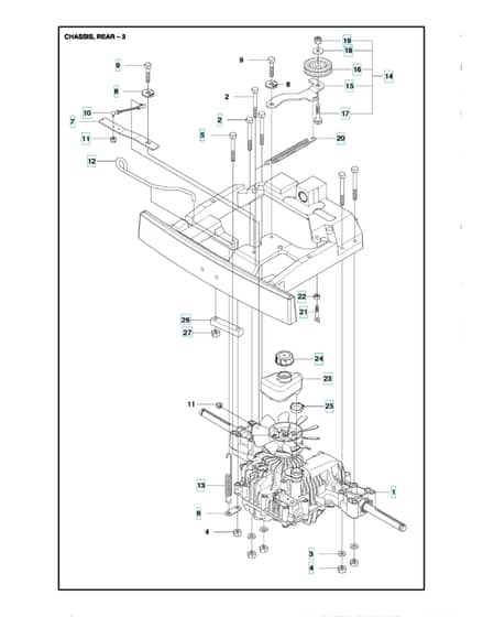 Husqvarna R 220T - Chassis Rear 2