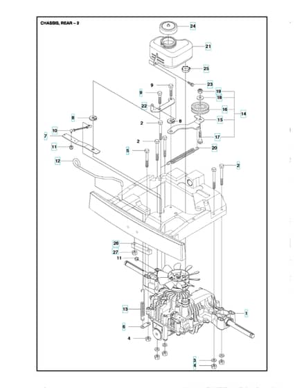 Husqvarna R 316T AWD - Chassis Rear 2