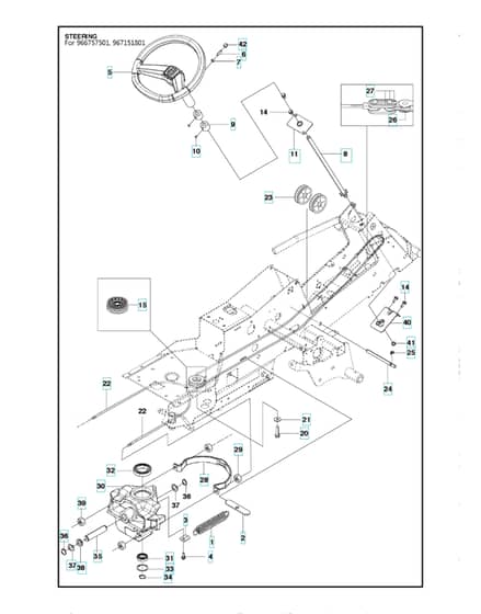 Husqvarna R 316T AWD - Steering